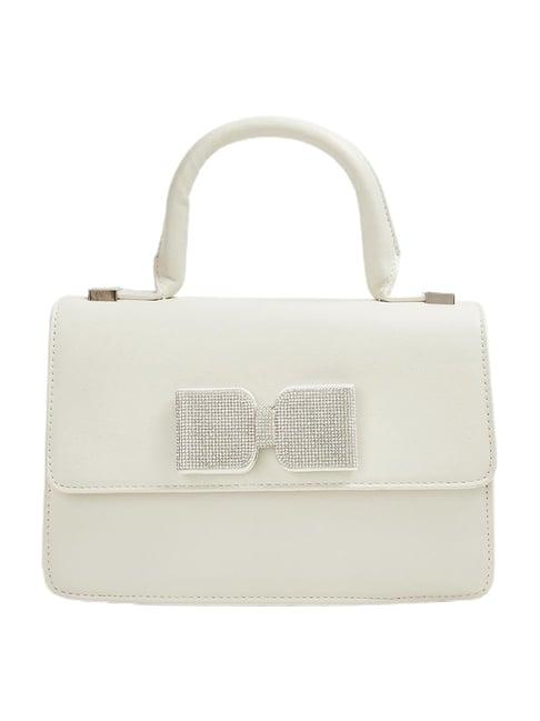 ginger by lifestyle white satchel handbag