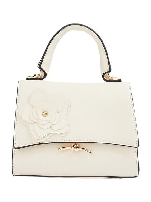 ginger by lifestyle white satchel handbag