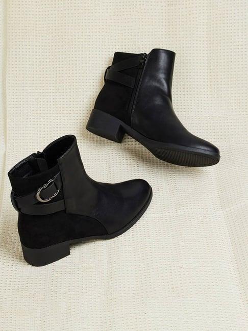 ginger by lifestyle women's black casual booties