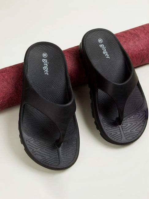 ginger by lifestyle women's black flip flops