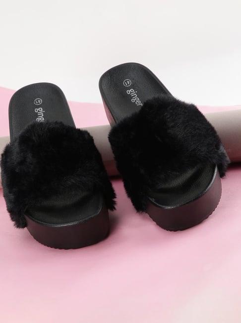 ginger by lifestyle women's black slides