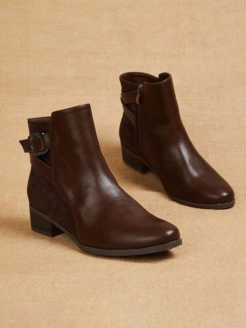 ginger by lifestyle women's brown casual booties