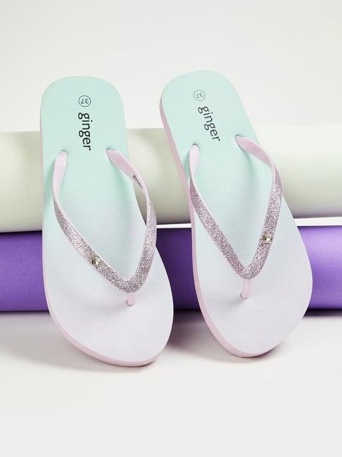 ginger by lifestyle women's lilac flip flops