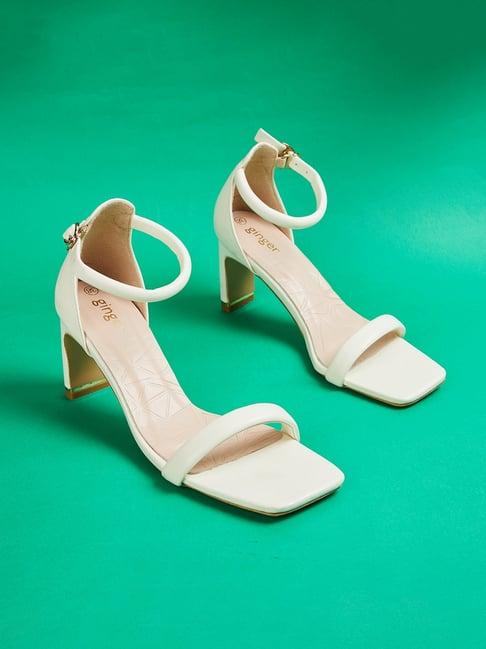 ginger by lifestyle women's off white ankle strap sandals