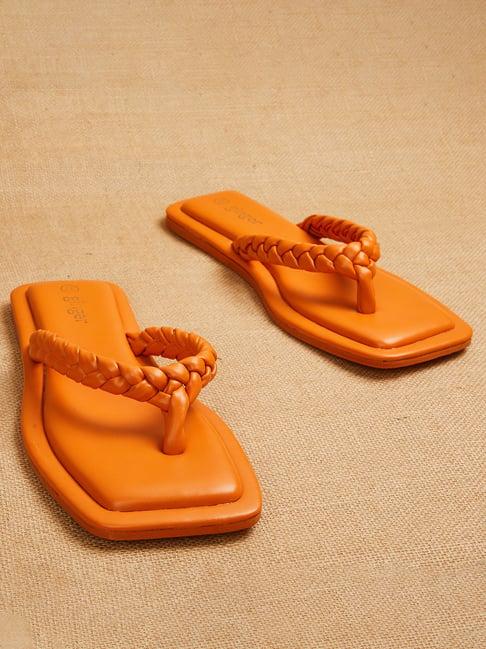 ginger by lifestyle women's orange thong sandals