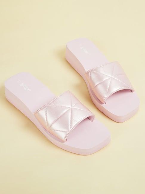 ginger by lifestyle women's pink slides