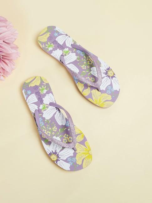 ginger by lifestyle women's purple flip flops