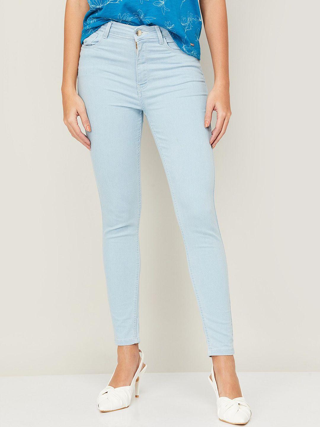 ginger by lifestyle women blue skinny fit jeans