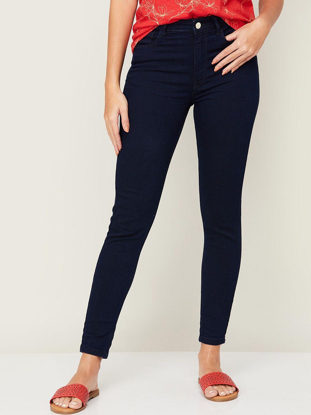 ginger by lifestyle women blue skinny fit jeans