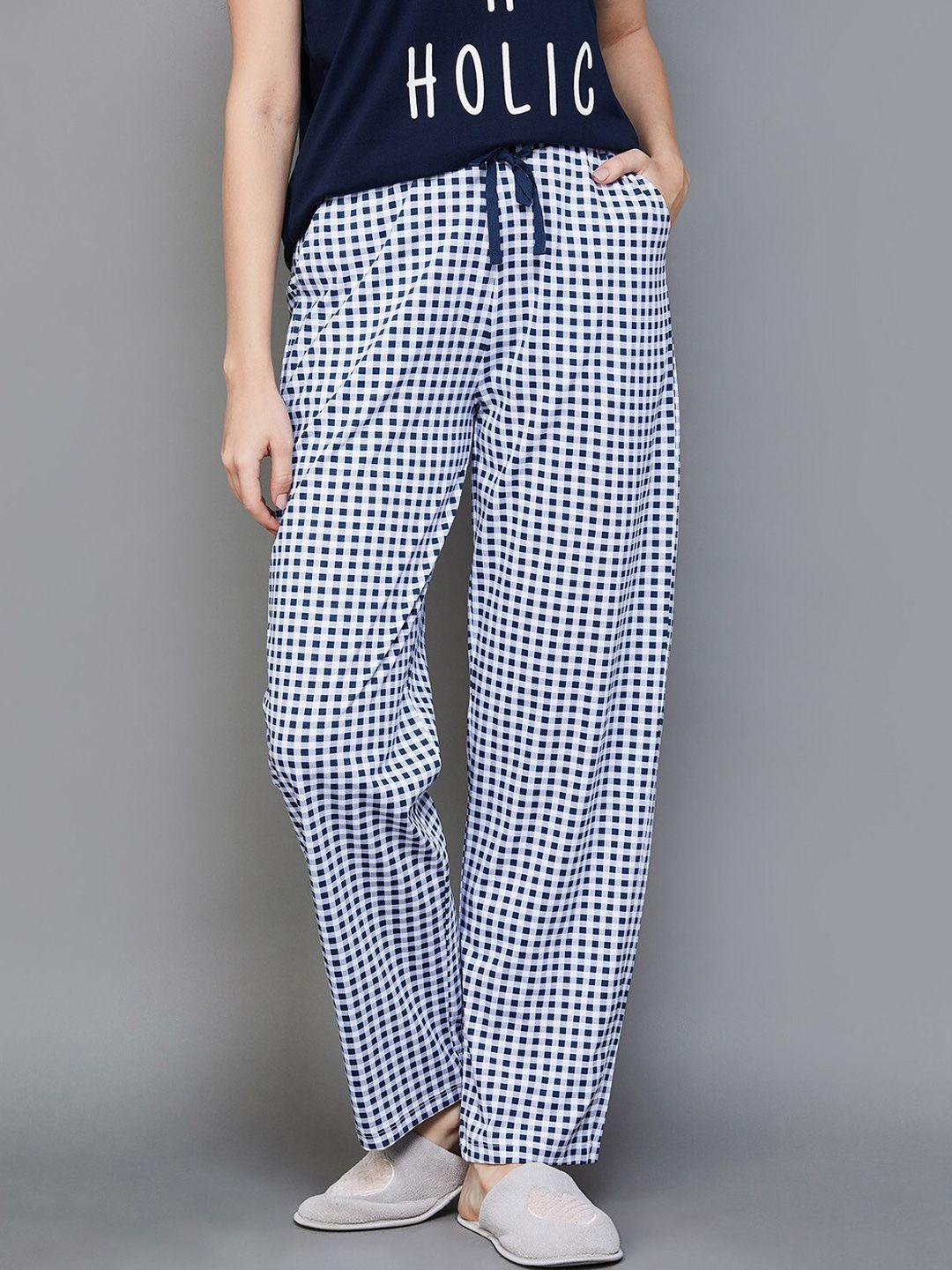 ginger by lifestyle women checked cotton lounge pant