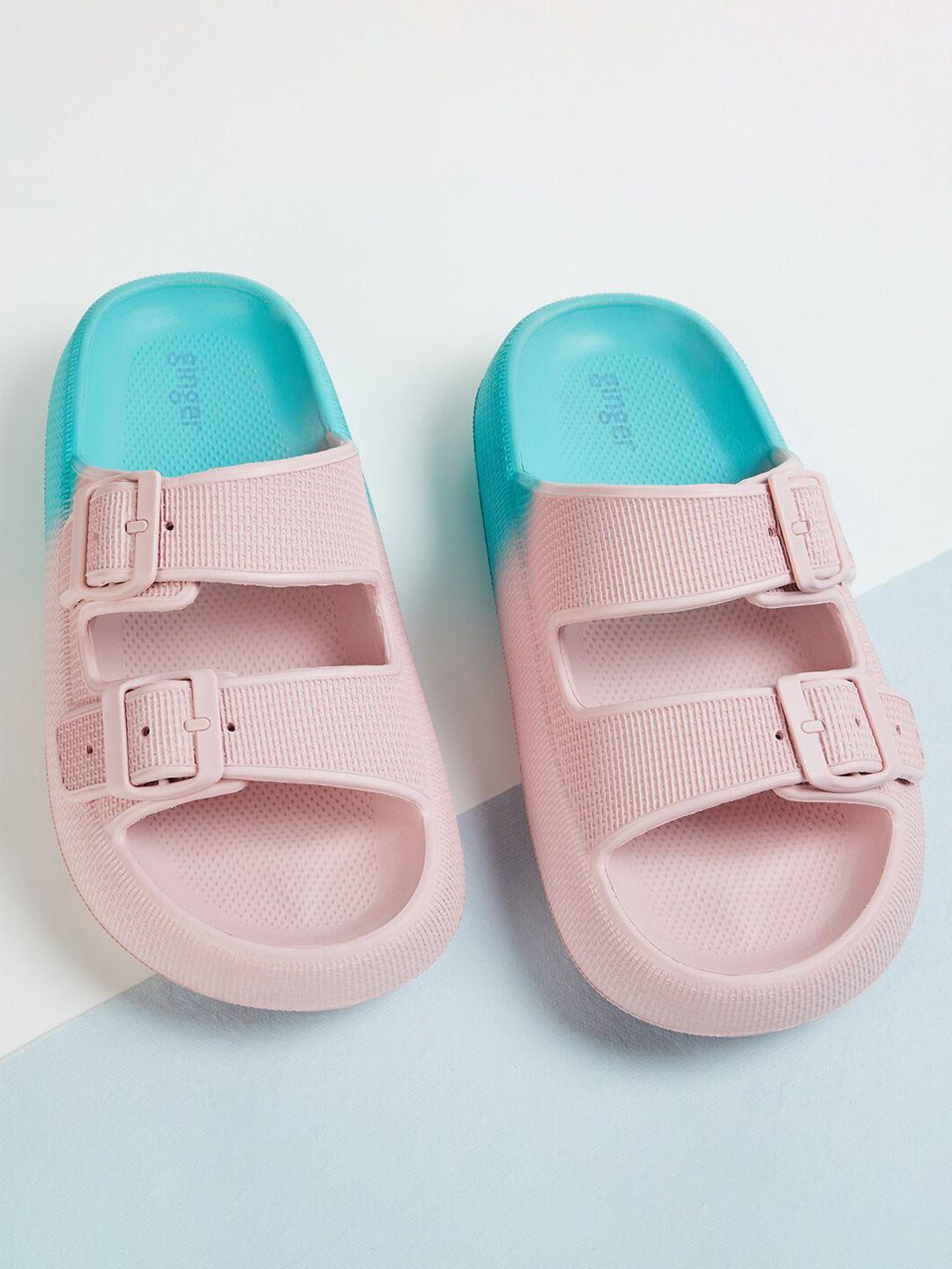 ginger by lifestyle women colourblocked sliders