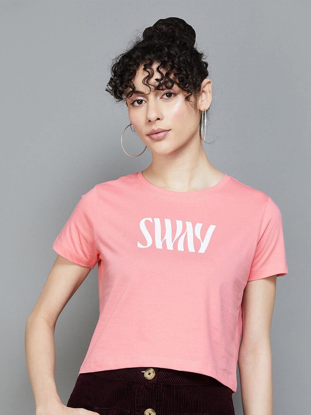 ginger by lifestyle women coral t-shirt