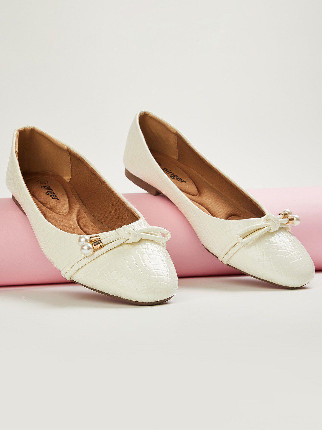 ginger by lifestyle women embellished ballerinas with bows flats