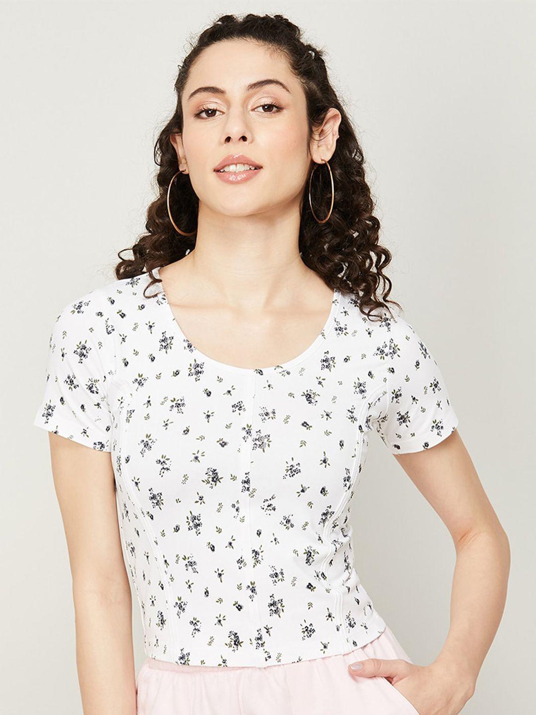 ginger by lifestyle women floral printed cotton t-shirt