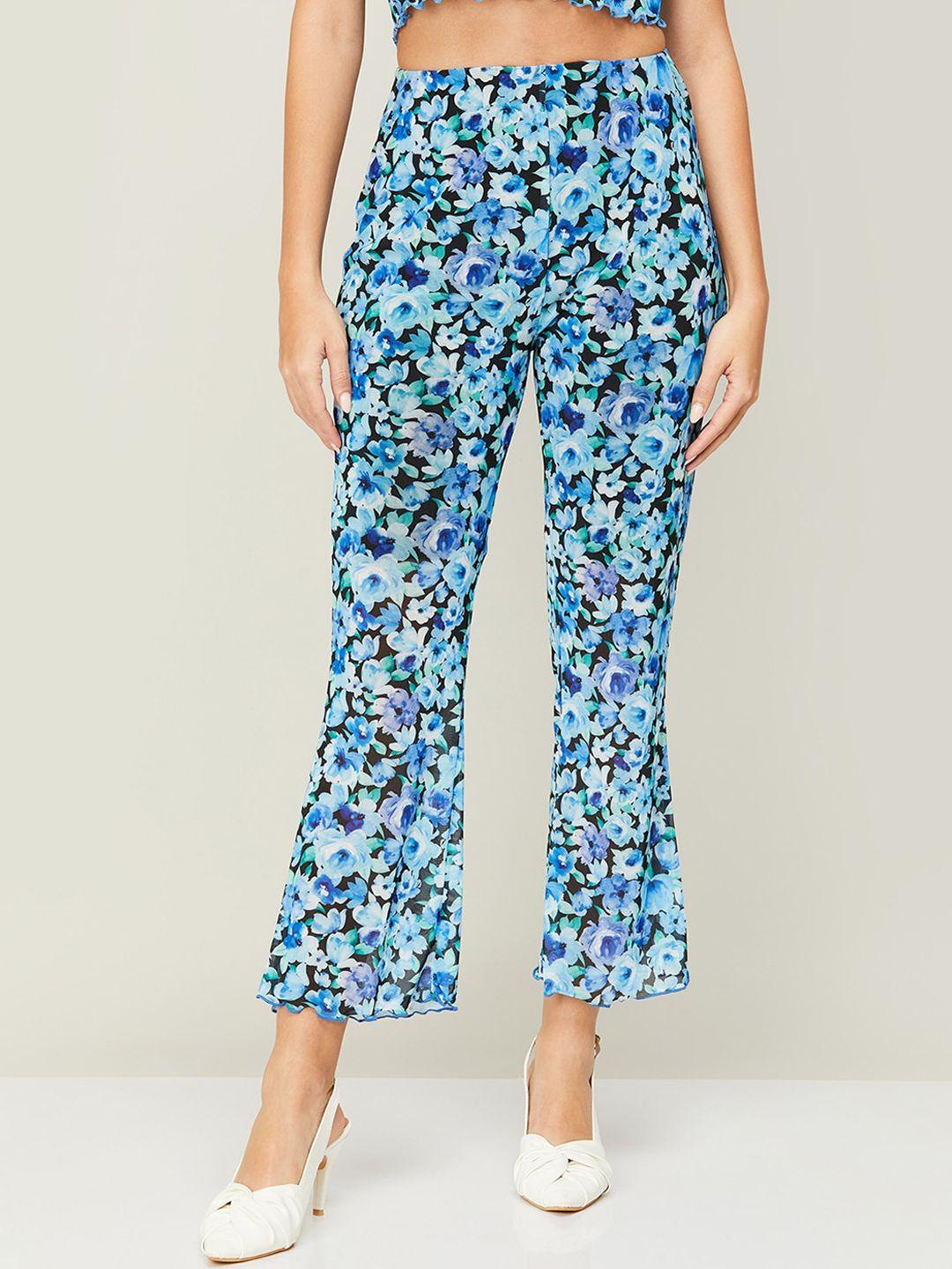 ginger by lifestyle women floral printed easy wash trousers