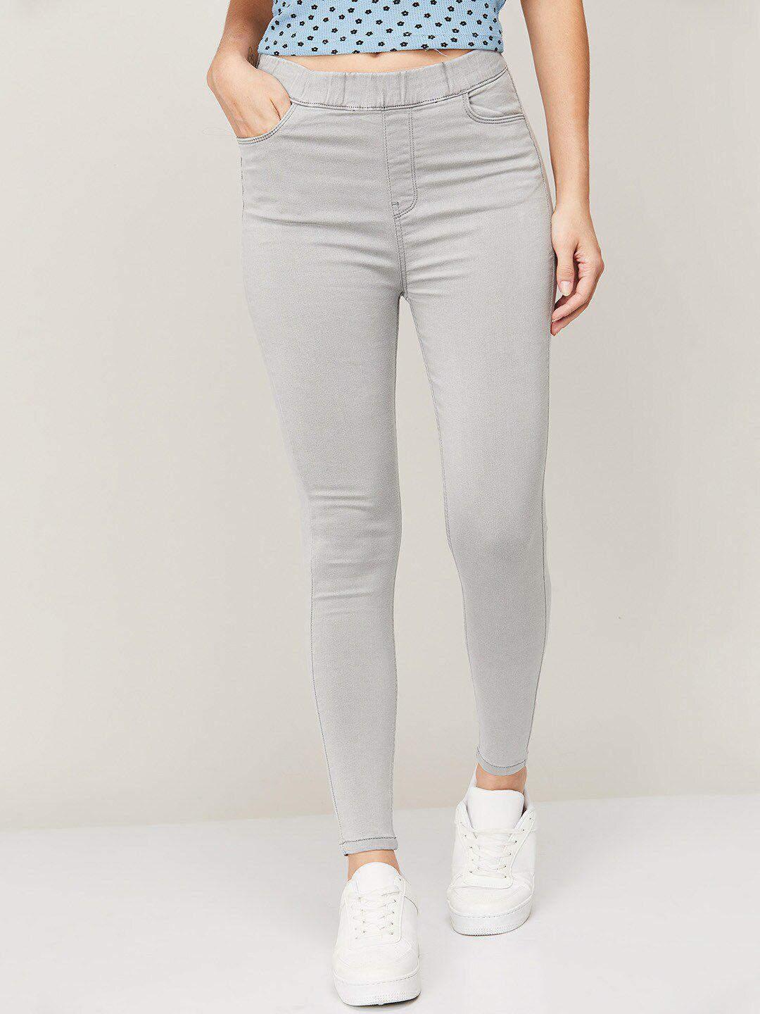 ginger by lifestyle women grey skinny fit jeans