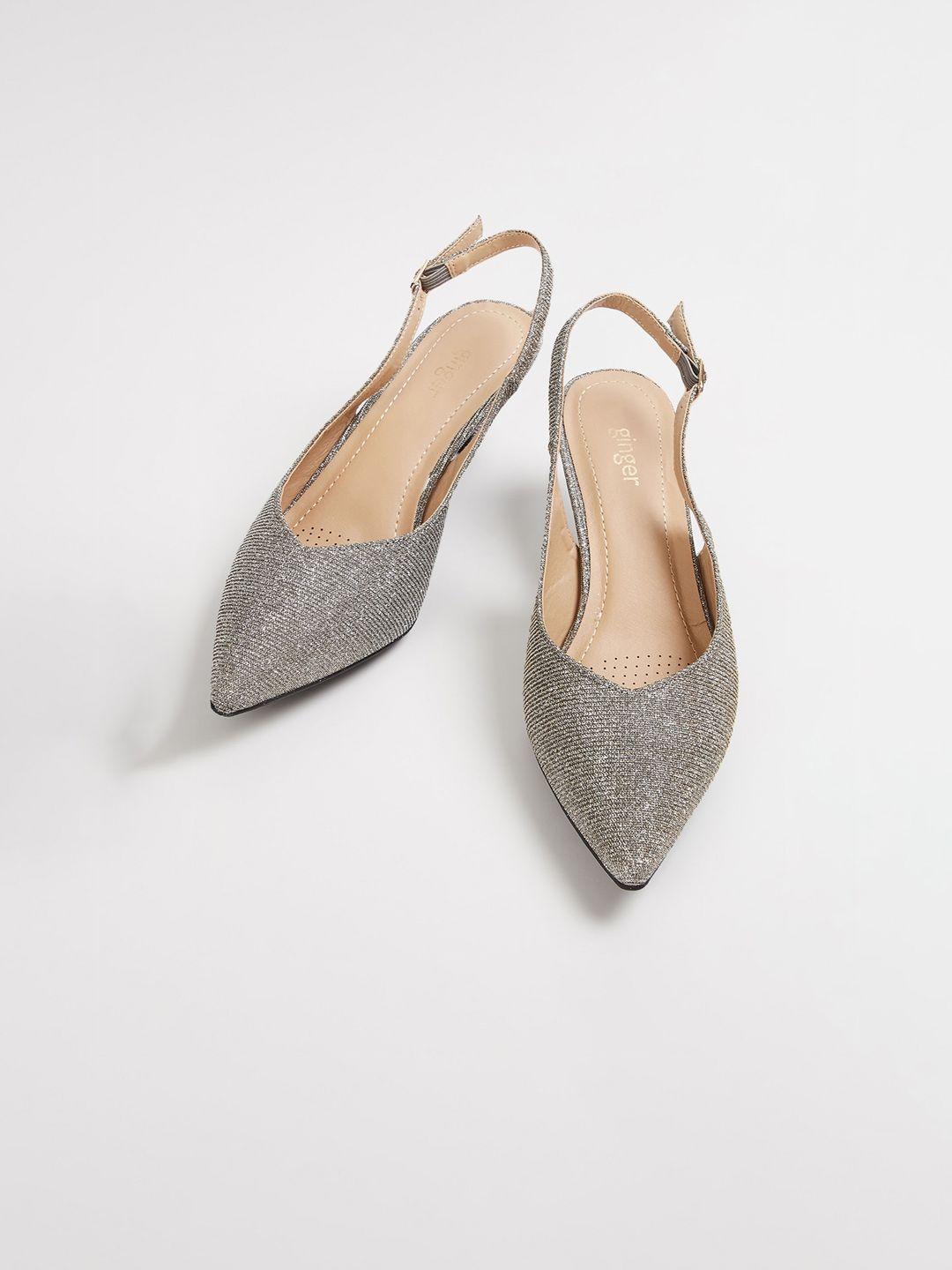 ginger by lifestyle women grey solid pumps