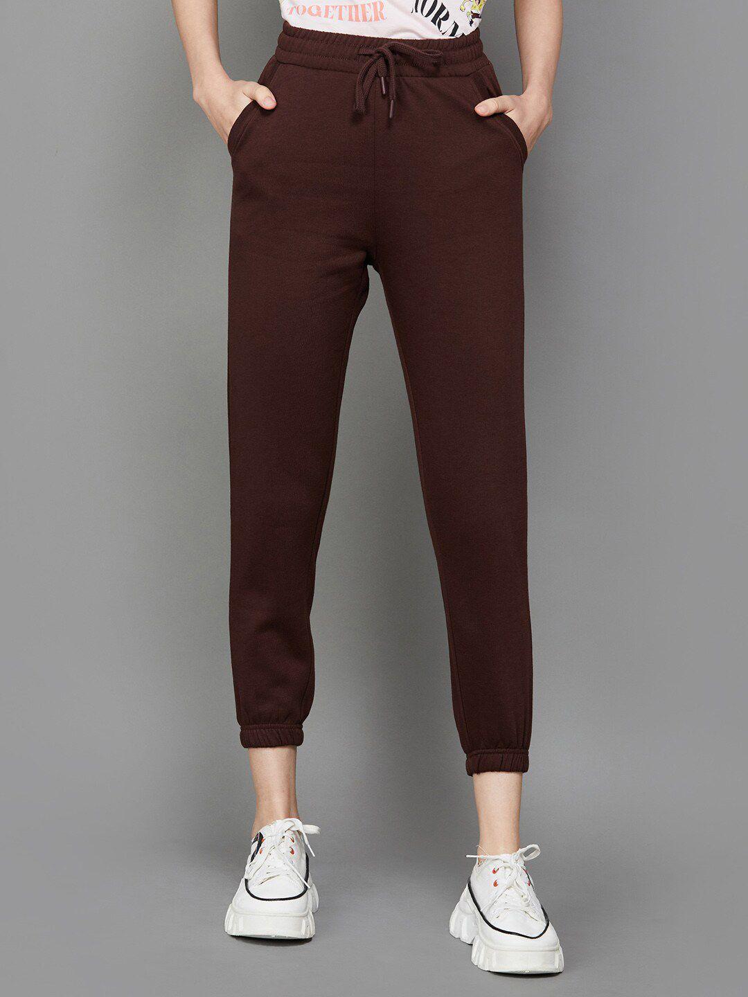 ginger by lifestyle women mid-rise cotton joggers
