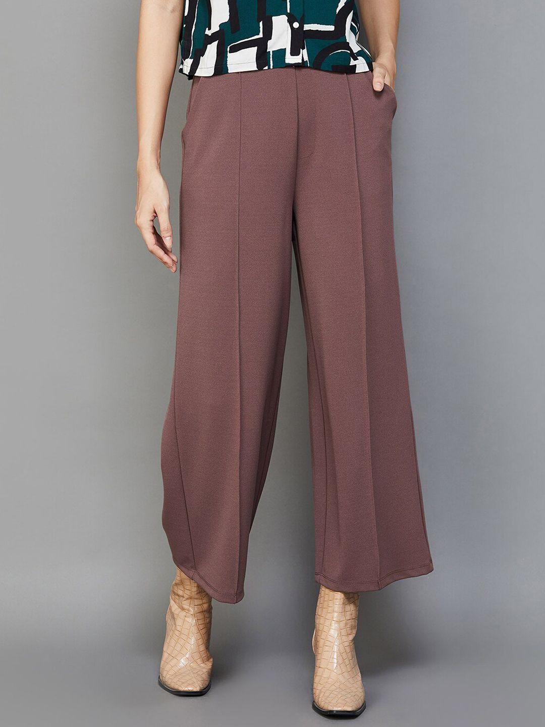 ginger by lifestyle women mid-rise parallel trousers