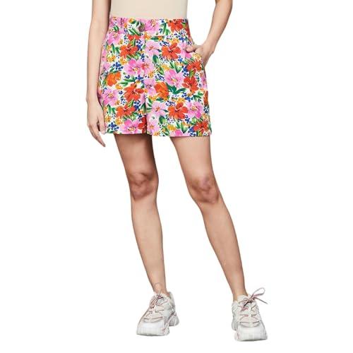 ginger by lifestyle women multi cotton regular fit printed shorts_28 multicolour