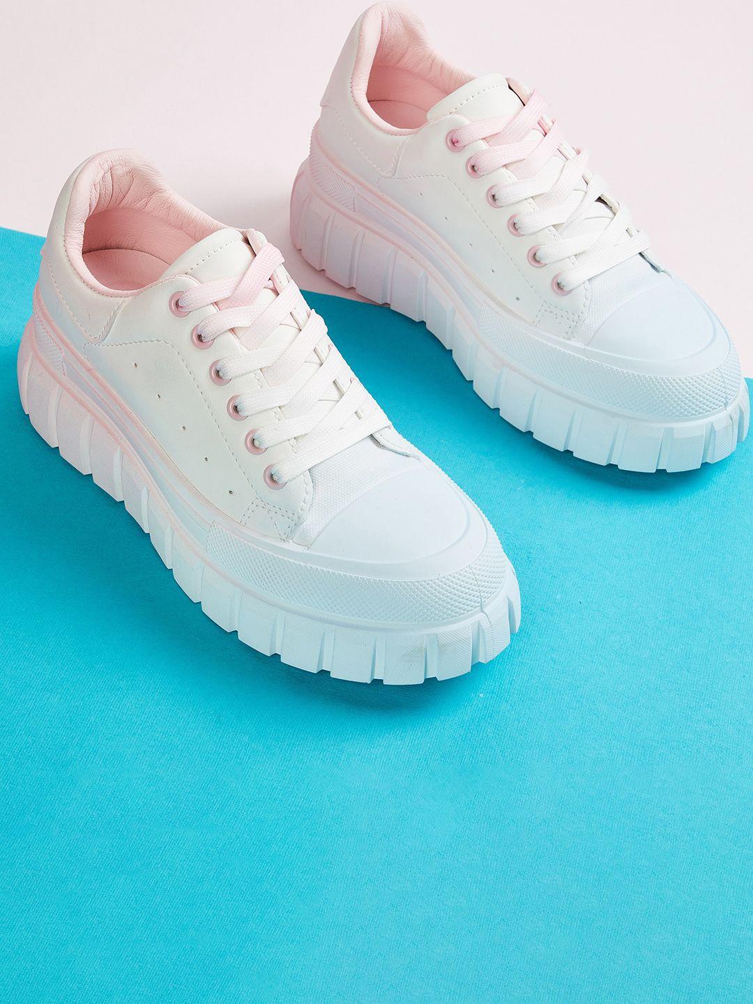 ginger by lifestyle women pink colourblocked sneakers