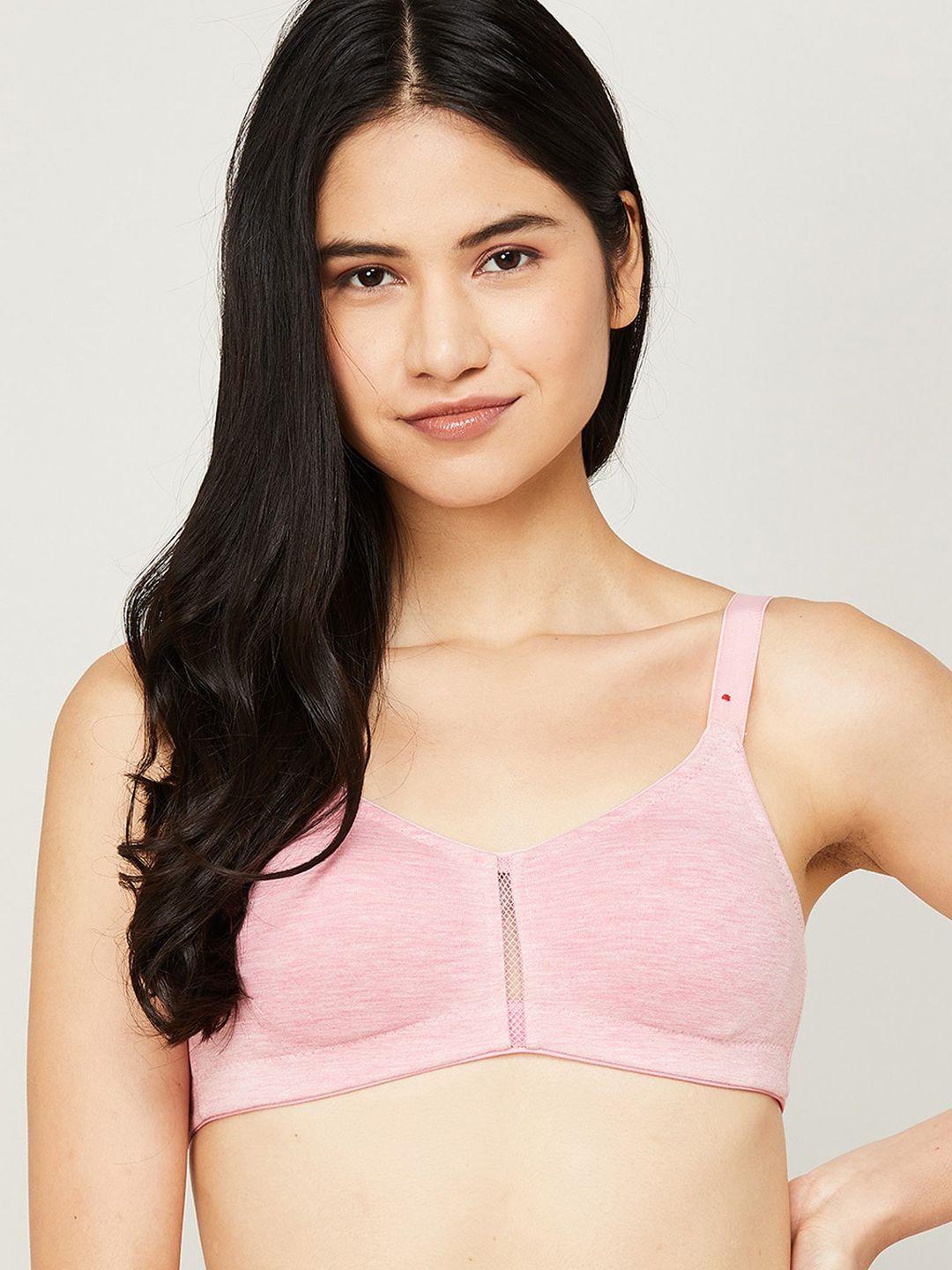 ginger by lifestyle women pink cotton bra