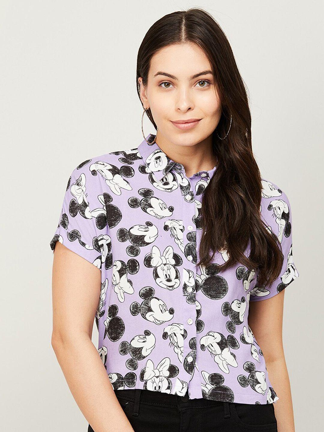 ginger by lifestyle women pink printed casual shirt