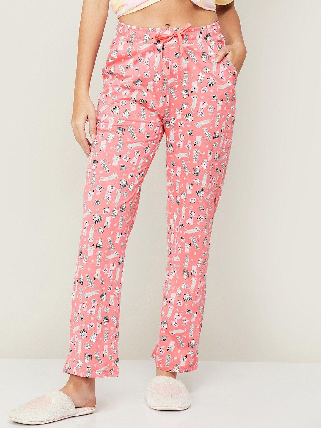 ginger by lifestyle women printed pure cotton lounge pants