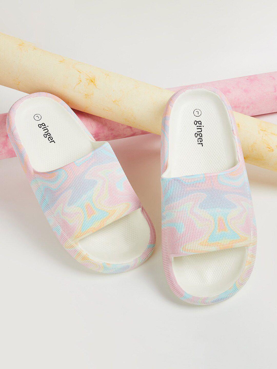 ginger by lifestyle women printed rubber sliders