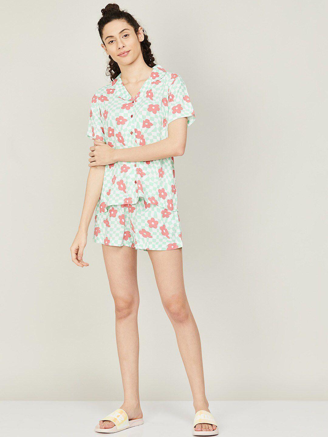 ginger by lifestyle women printed shirt with shorts