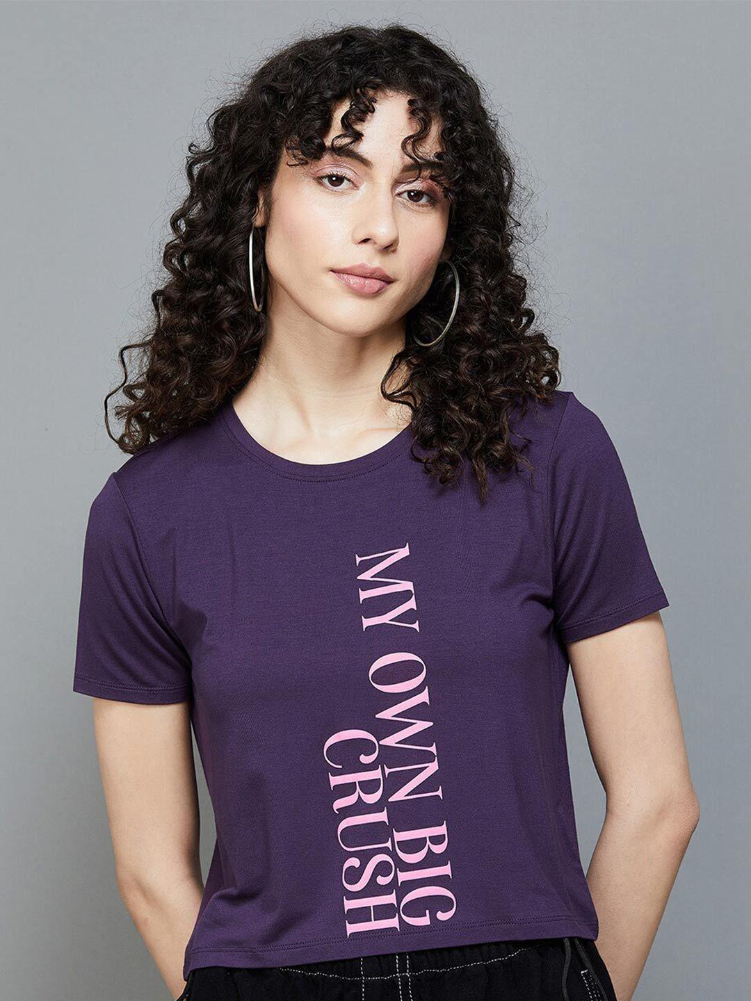 ginger by lifestyle women purple t-shirt