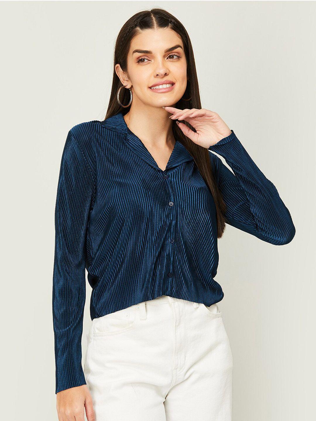 ginger by lifestyle women striped casual shirt