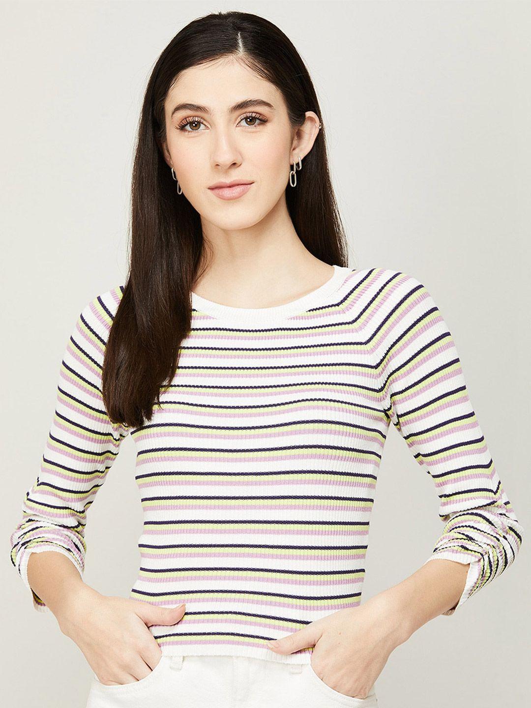 ginger by lifestyle women striped sweatshirt