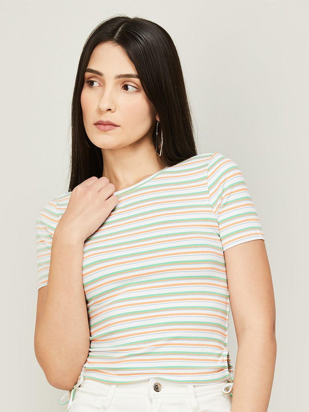 ginger by lifestyle women striped t-shirt
