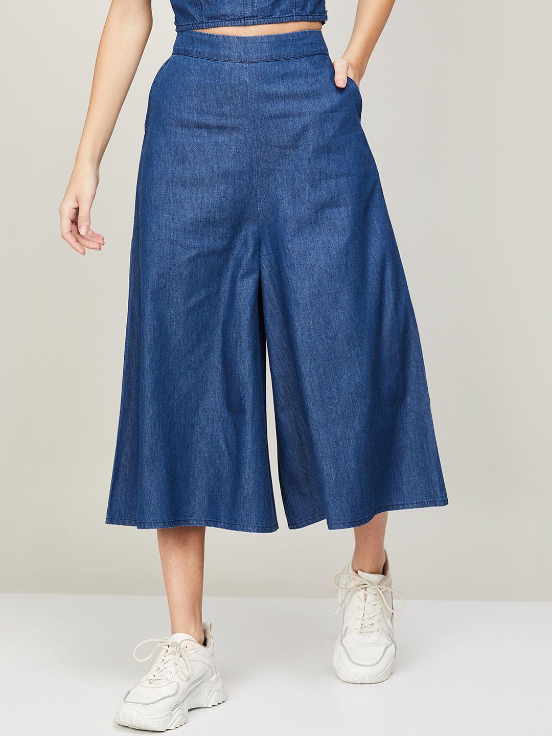 ginger by lifestyle women three quarter length pure cotton culottes trousers