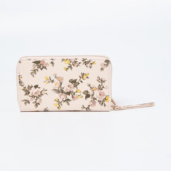 ginger floral print zip-around wallet