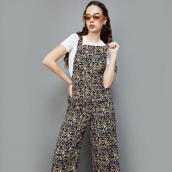 ginger women floral printed dungaree