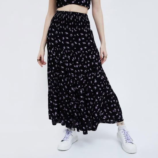 ginger women floral printed maxi skirt