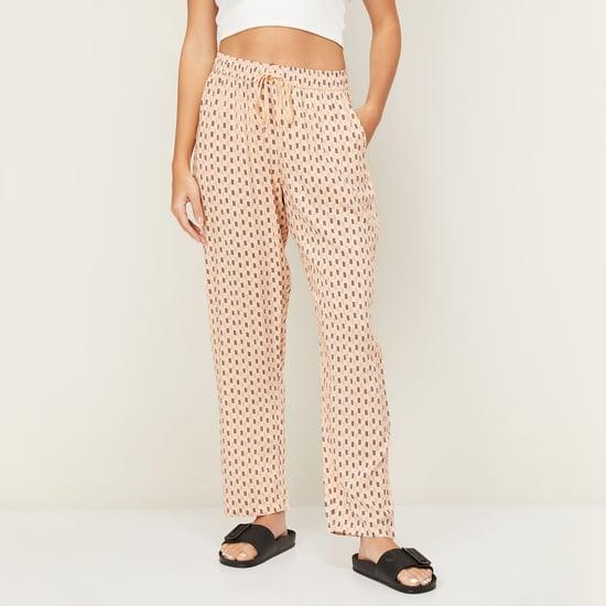 ginger women geometric print drawstring waist pyjamas