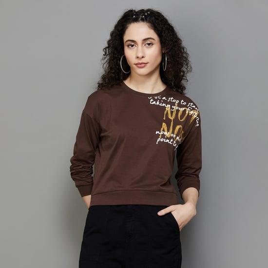 ginger women graphic printed crew neck sweatshirt