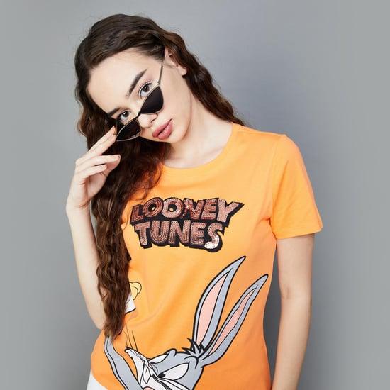 ginger women looney tunes printed t-shirt