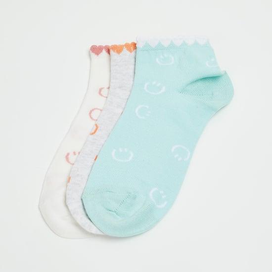 ginger women printed ankle-length socks - pack of 3
