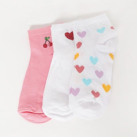 ginger women printed ankle-length socks - set of 3