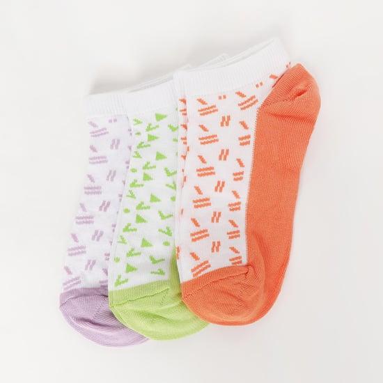 ginger women printed ankle-length socks- set of 3