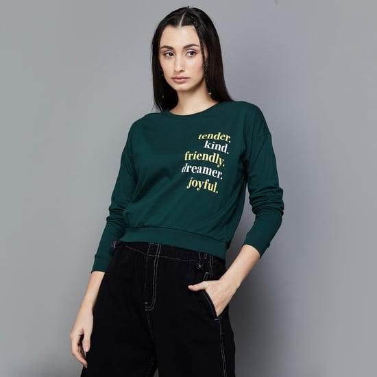 ginger women printed cropped sweatshirt