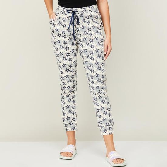 ginger women printed drawstring cropped pyjamas