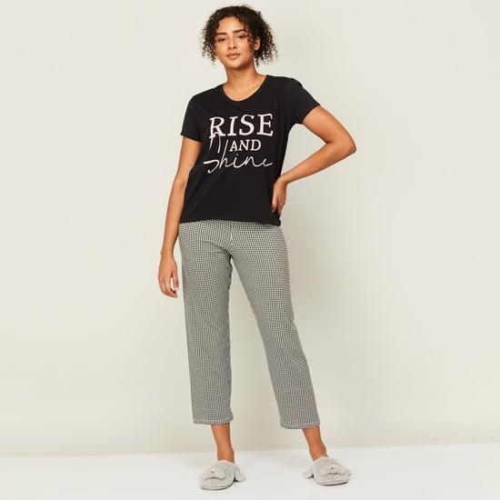 ginger women printed lounge t-shirt with pyjamas