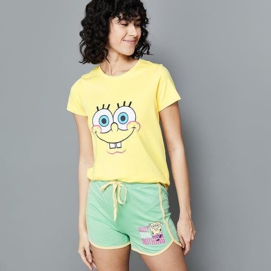 ginger women printed lounge t-shirt with shorts