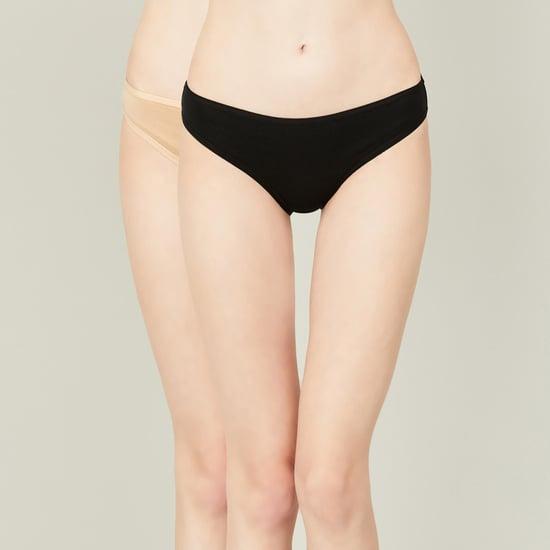 ginger women solid bikini panties - pack of 2