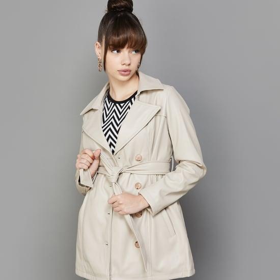 ginger women solid longline jacket